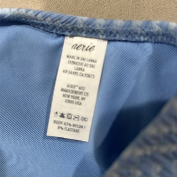 blue bathing suit top with bow single strap back and adjustable top - Picture 4 of 4